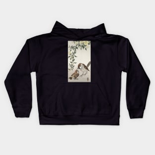 Ohara Koson / Birds and plants / house sparrow Kids Hoodie